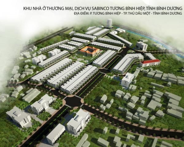 Phối cảnh tổng thể dự án Khu nhà ở thương mại dịch vụ Sabinco Tương Bình Hiệp